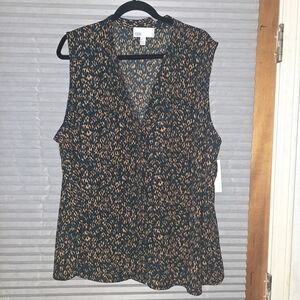 F&F Leopard Print Sleeveless Blouse